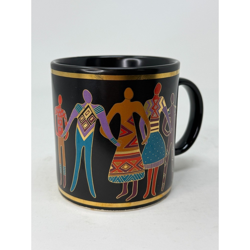 LAUREL BURCH Familia del Mundo Coffee Tea Mug Cup 1988 Black Gold Latin America